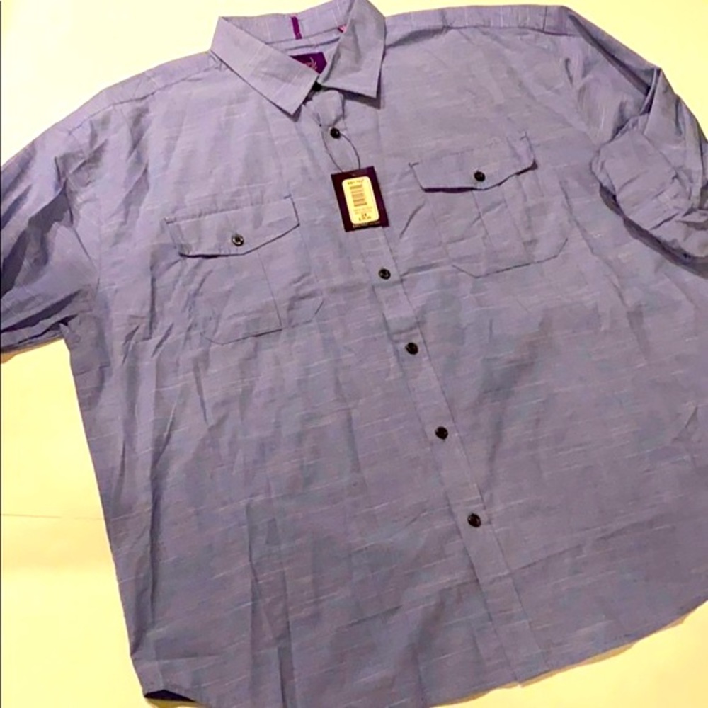 Bruno SZ 2X Button Roll Cuff Long Sleeve Blue Shirt D5
